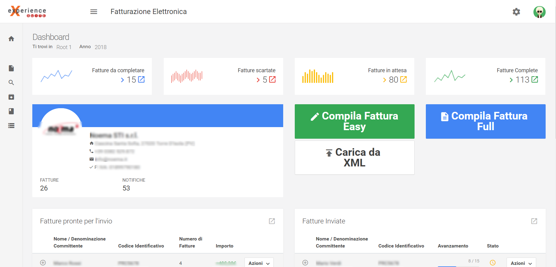 Dashboard di Fatturazione Elettronica